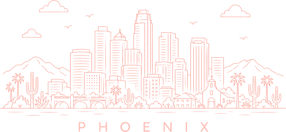 Phoenix skyline illustration