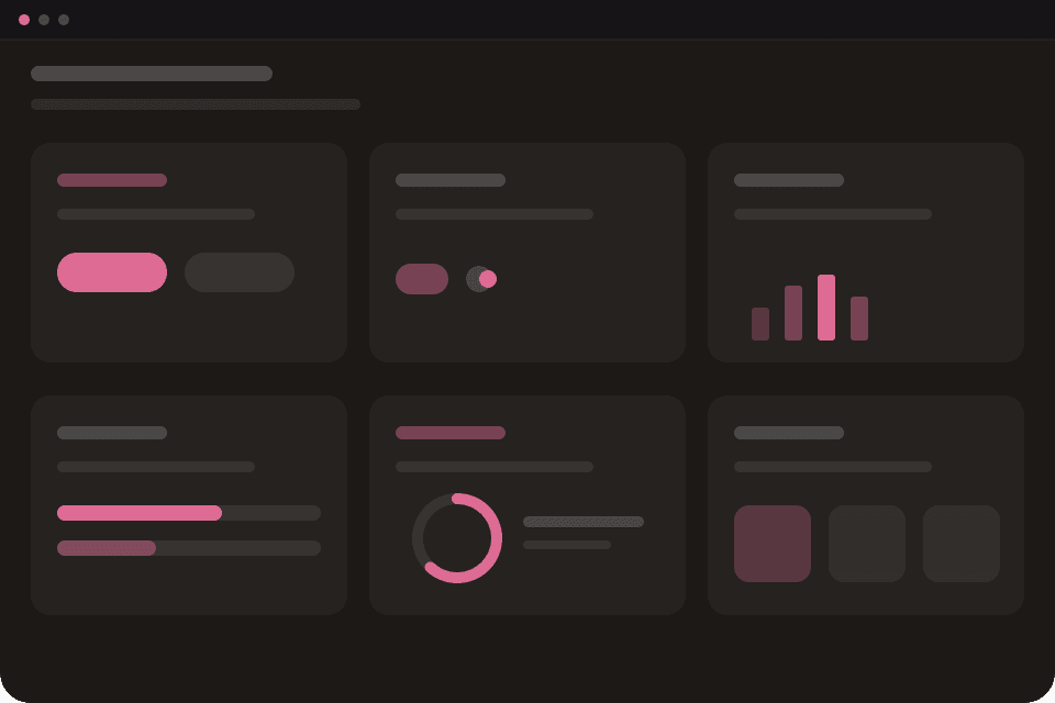 Design system component library with tokens and controls